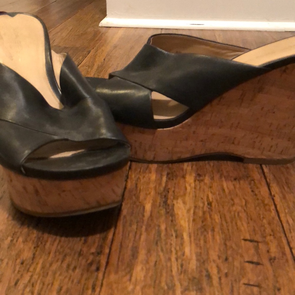 Via Spiga Cork & Leather Wedges
